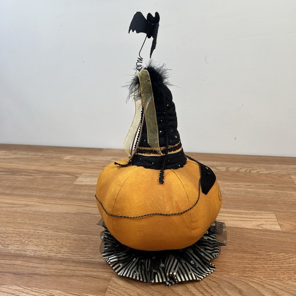 Rare Department 56 Plush Pumpkin Head 91602 Vintage-Look Halloween Decor - Picture 8 of 12